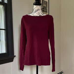 J. Crew Rich Burgundy Long Sleeve Artist Tee L
